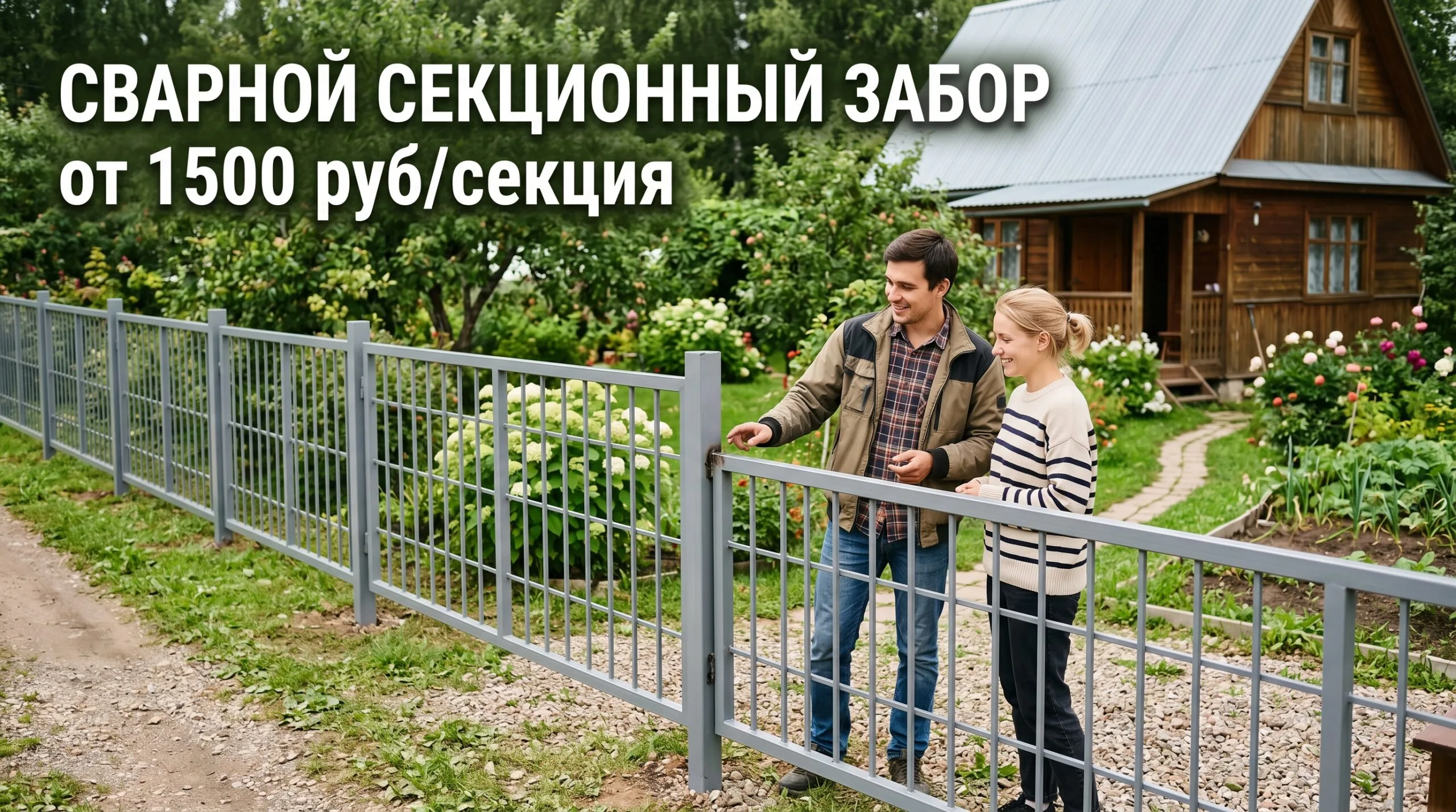Сварной секционный забор для дачи: бюджетные варианты