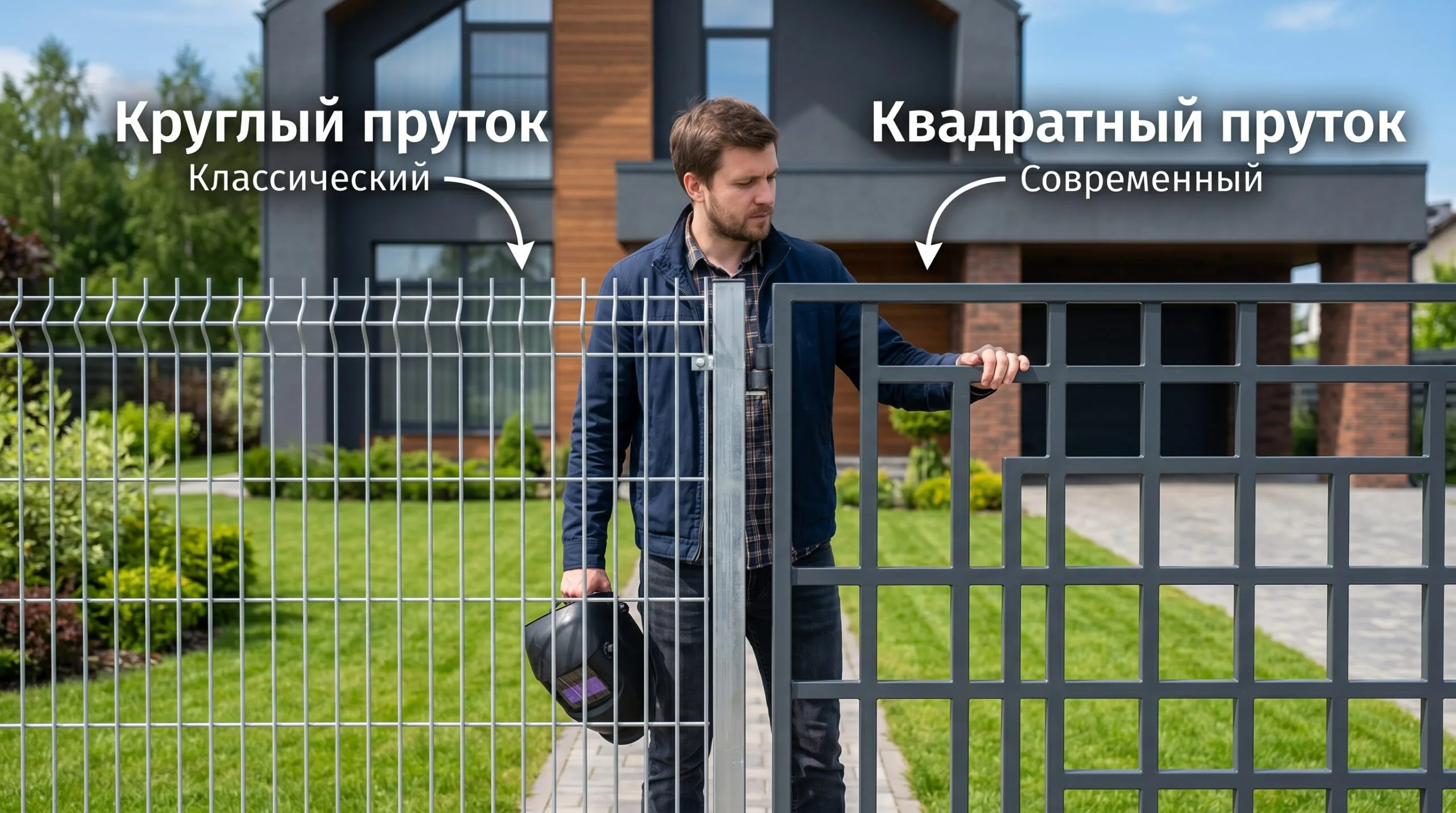 Квадратный или круглый пруток для сварного забора: что выбрать?