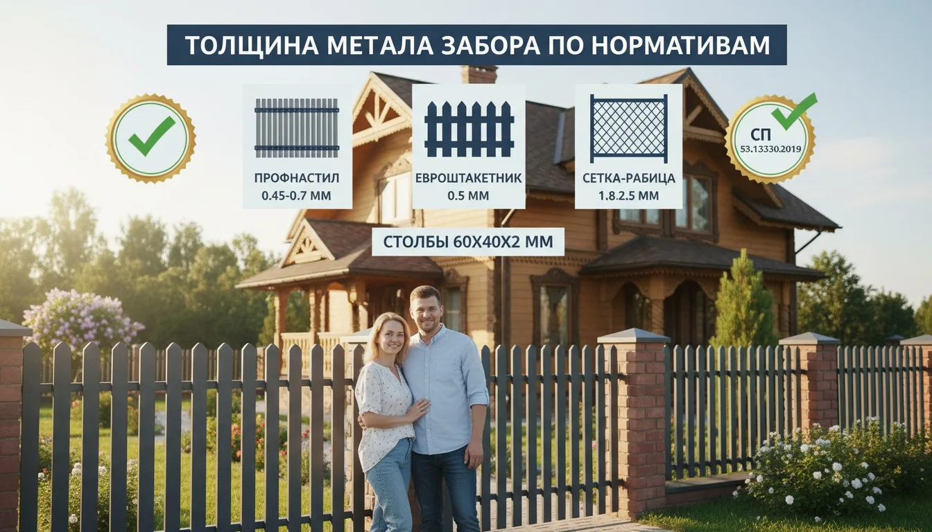 Толщина металла забора: что требуют нормативы