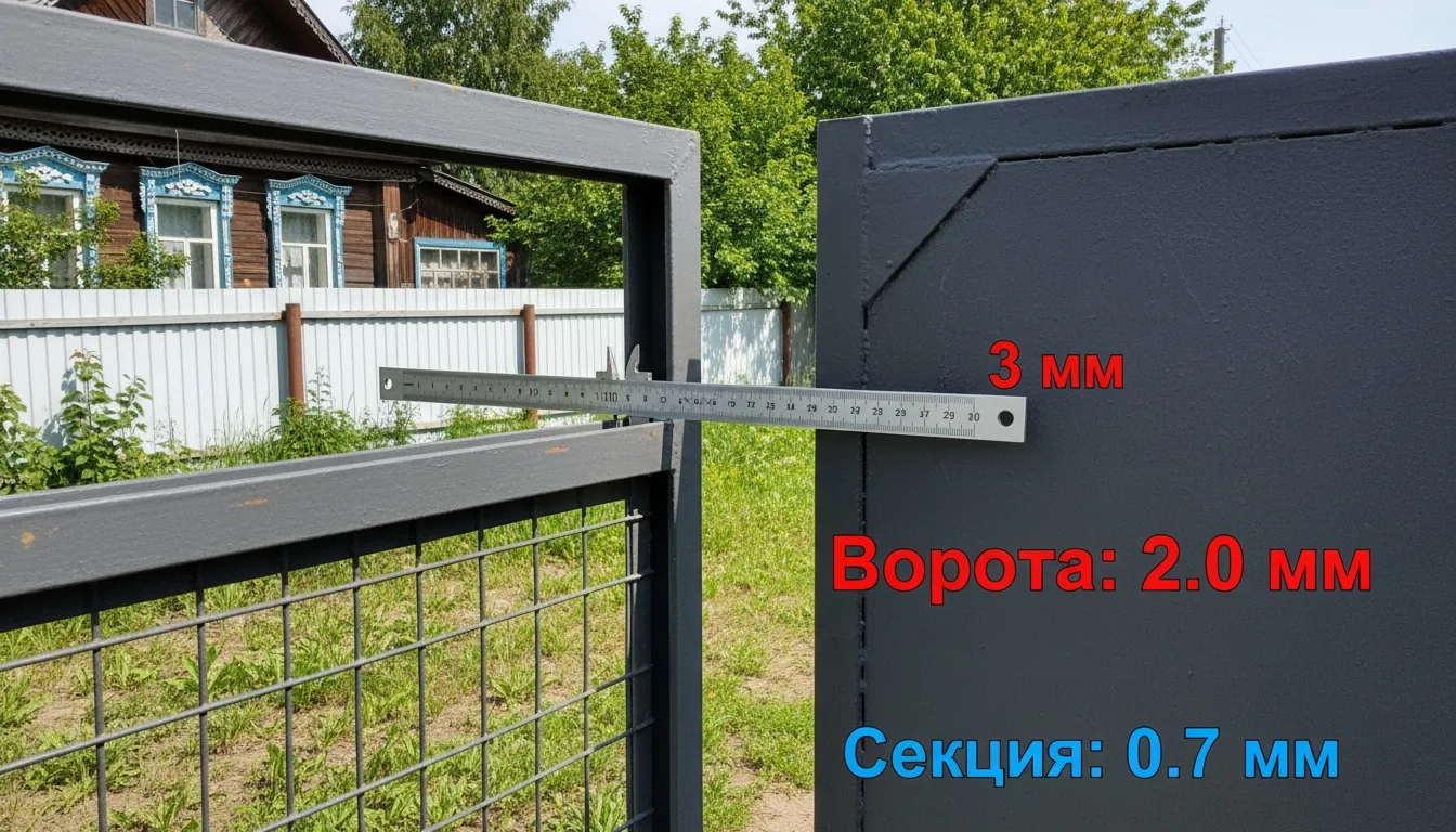 Толщина металла ворот: отличие от рядовой секции