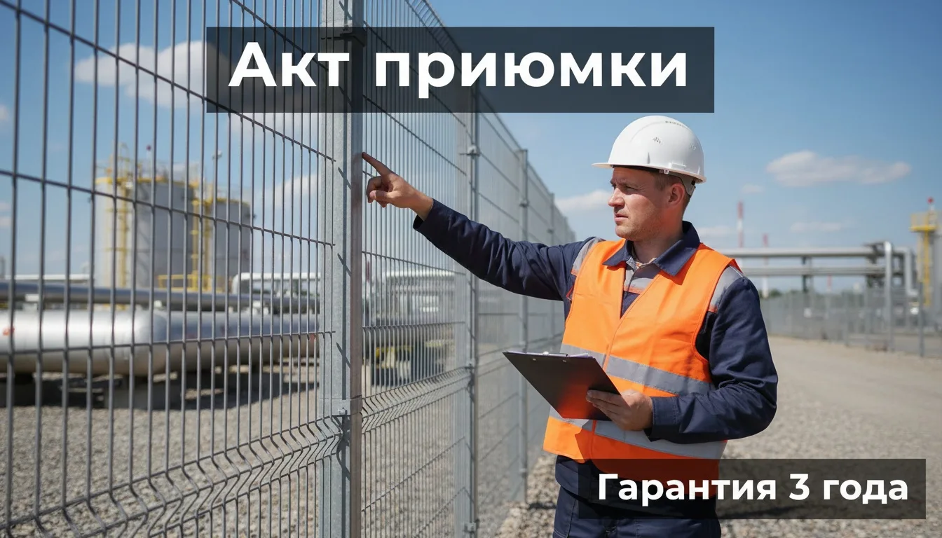 Забор для предприятия: акт приёмки и гарантия