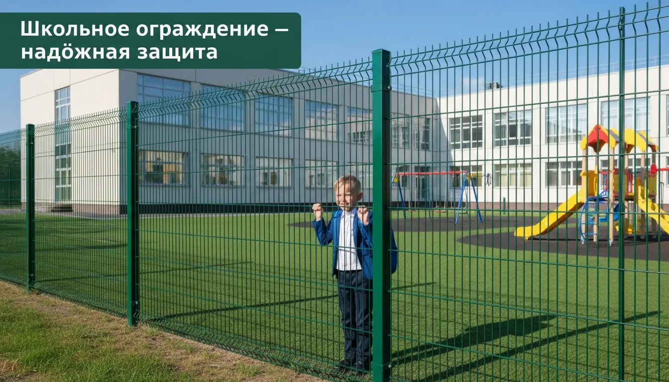 Ограждение территории школы: металлические секции