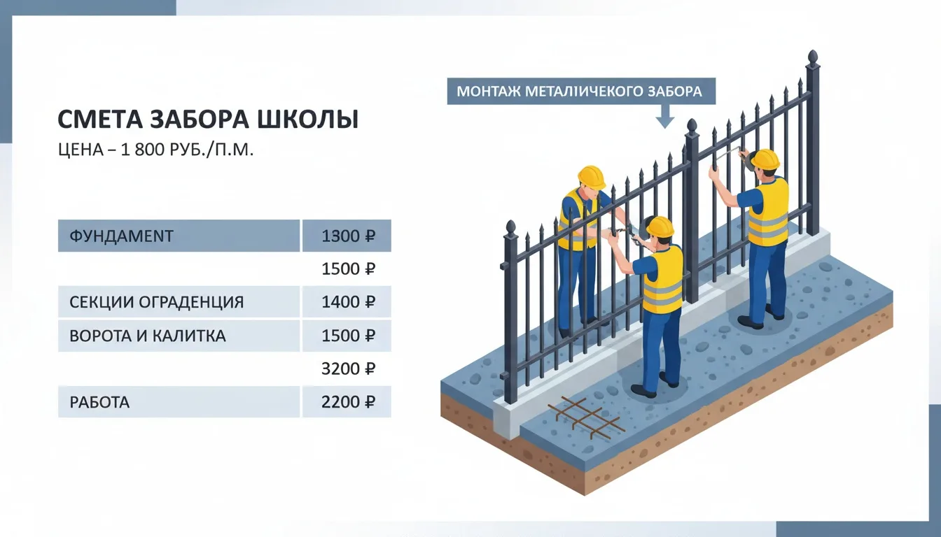 Ограждение школы: сметная стоимость работ