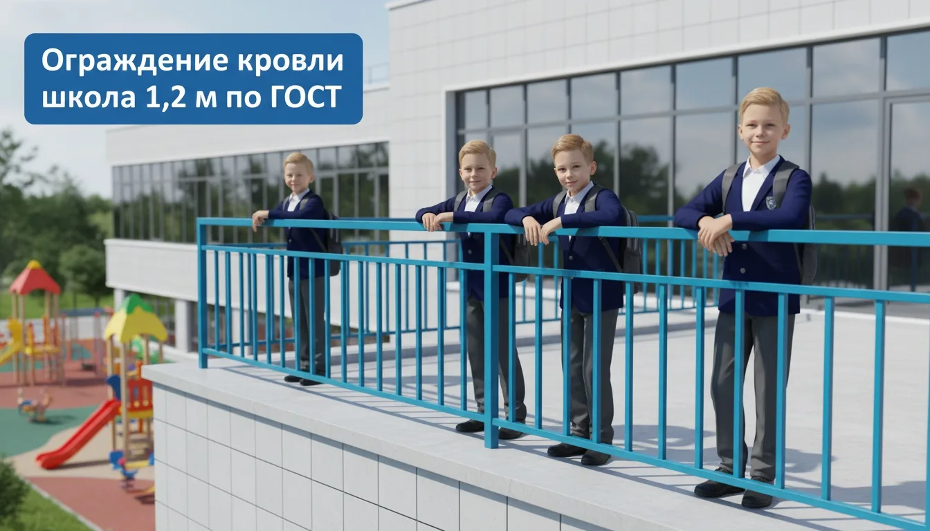 Ограждение кровли школы: нормы и конструкция