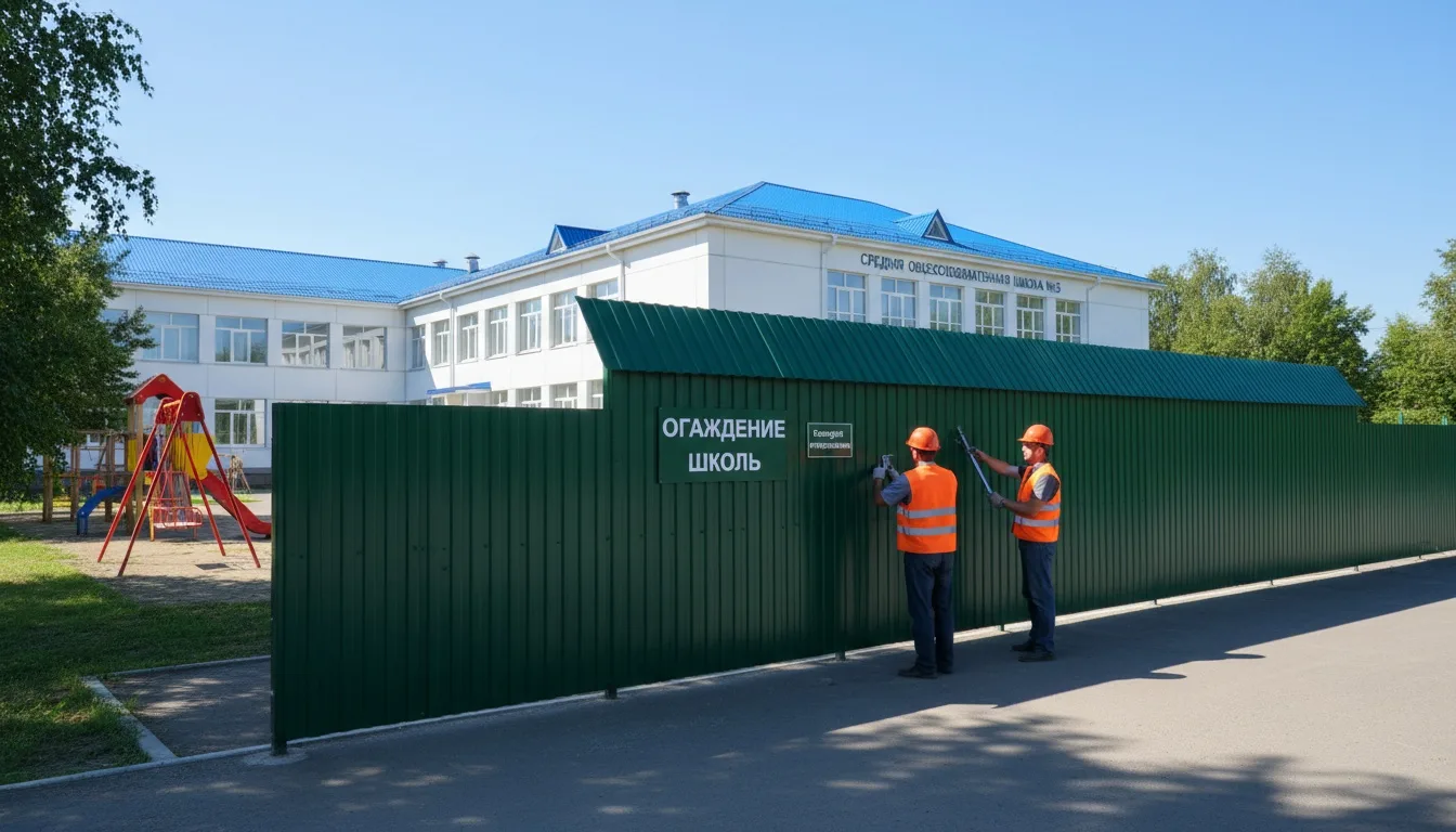 Ограждение школы с козырьком от перелезания: требования ГОСТ, материалы и монтаж