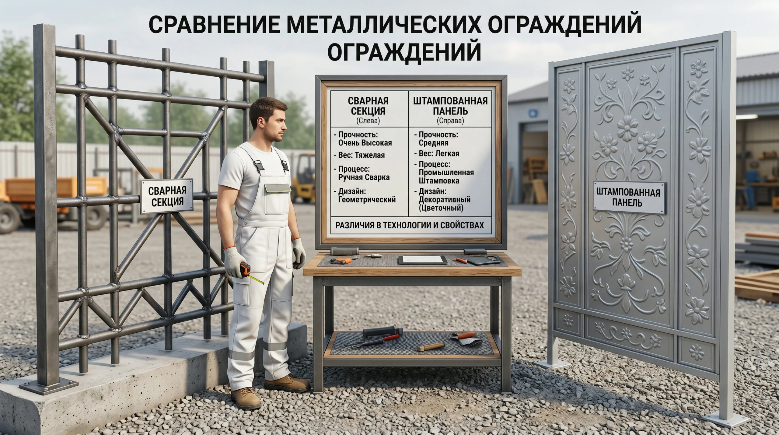 Забор из сварных секций: чем отличается от штампованного