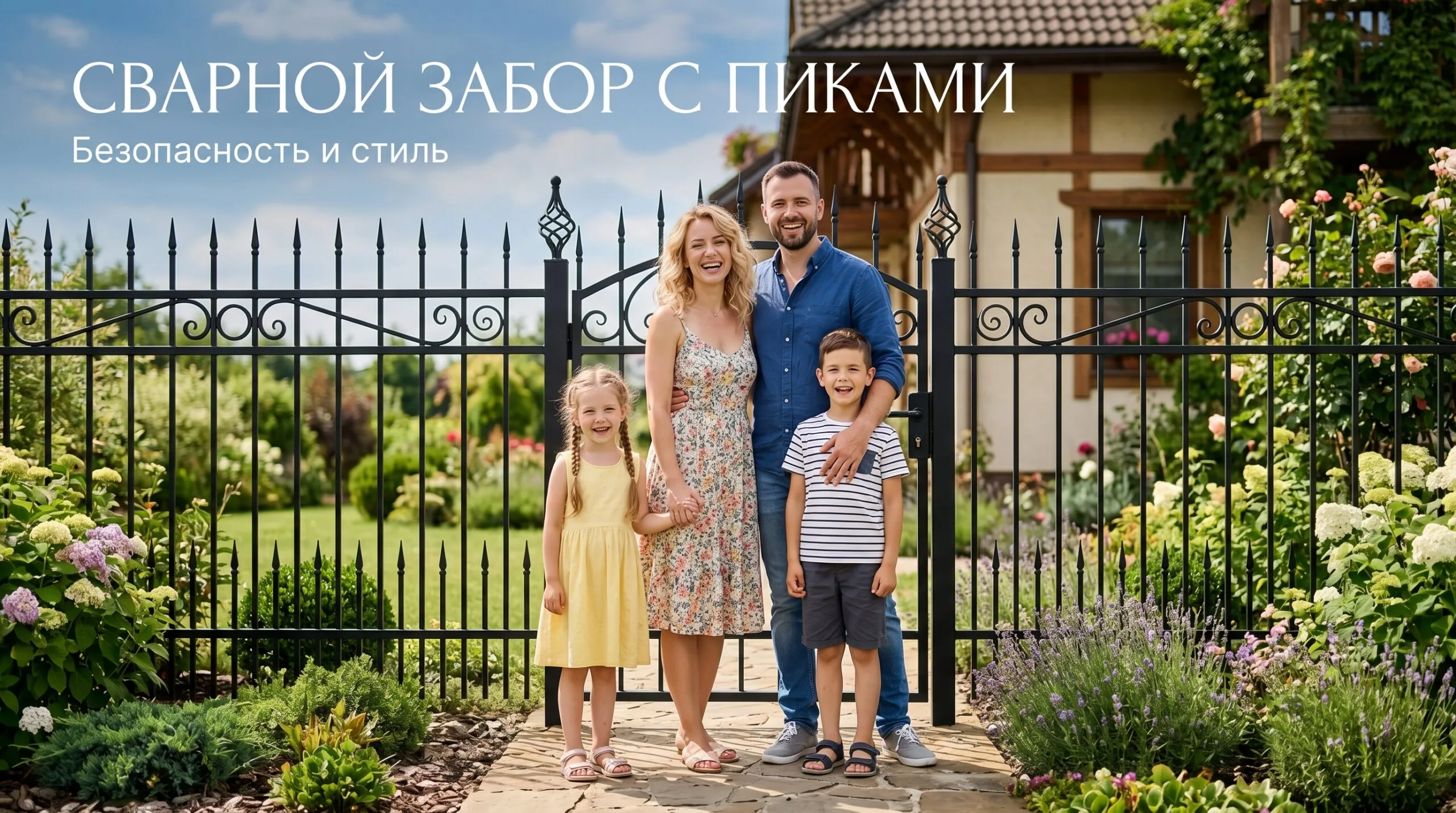 Сварной забор с пиками: панели