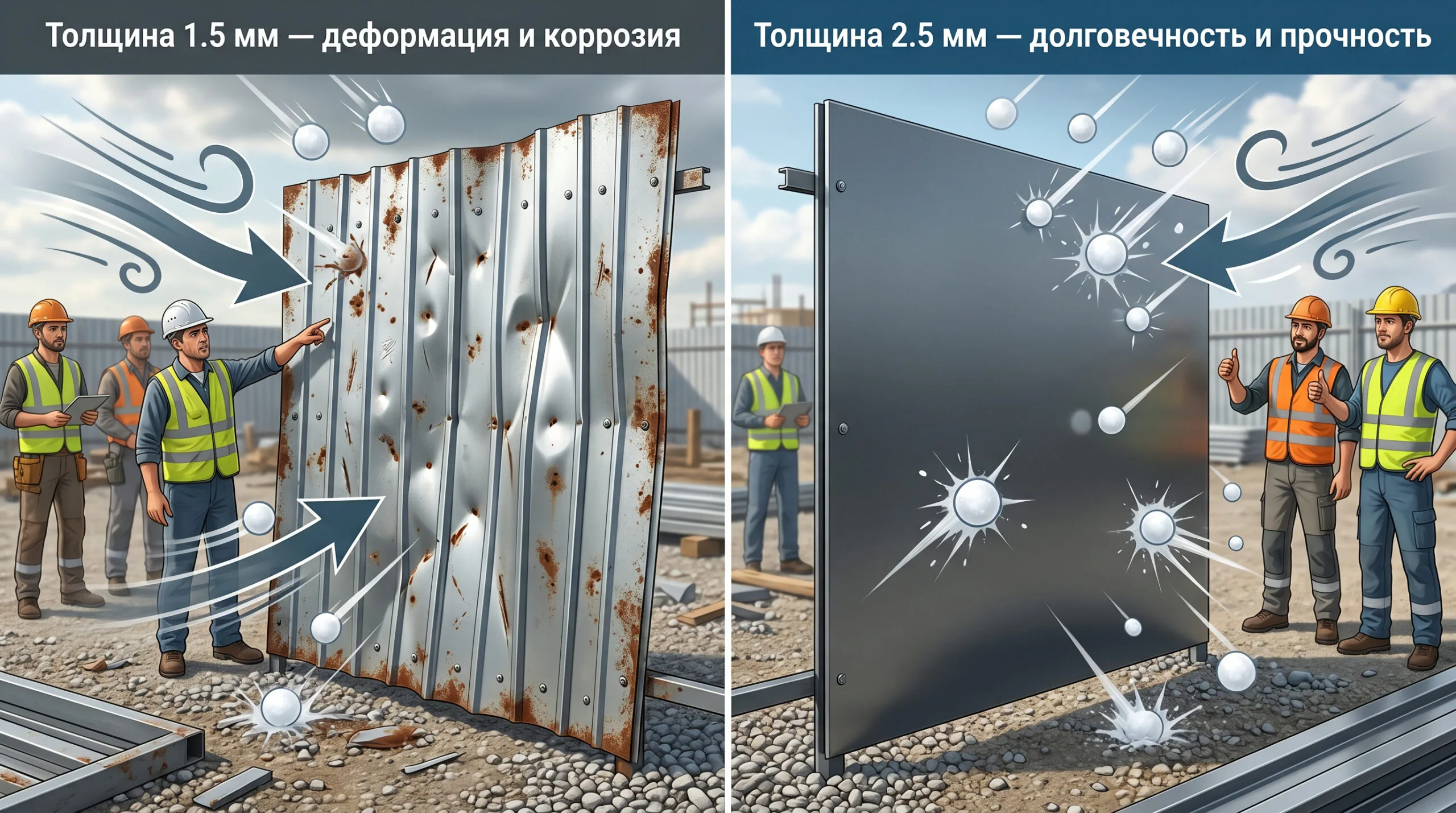 Толщина металла для забора: когда 1.5 мм мало