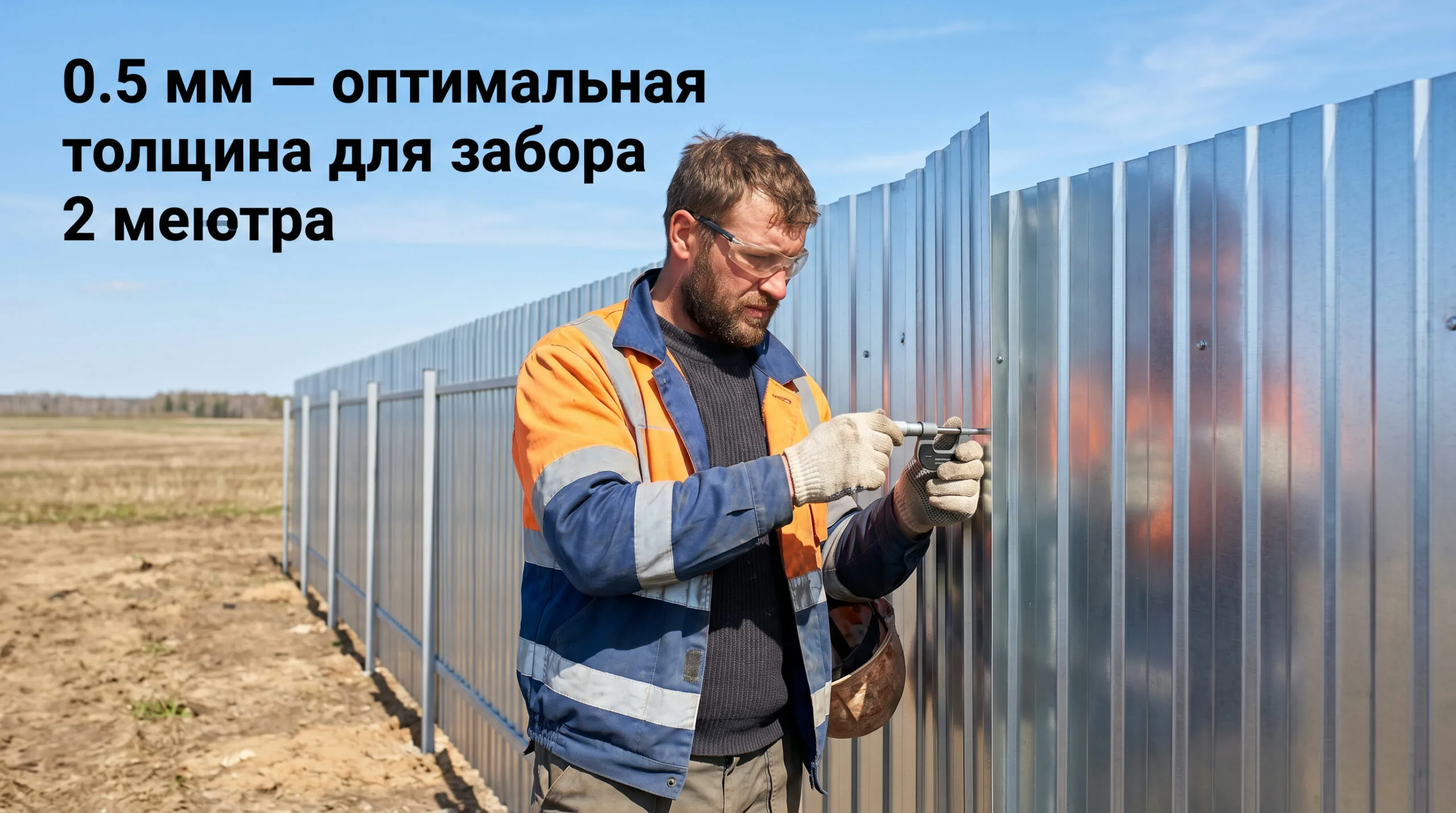 Какая толщина металла нужна для забора 2 метра