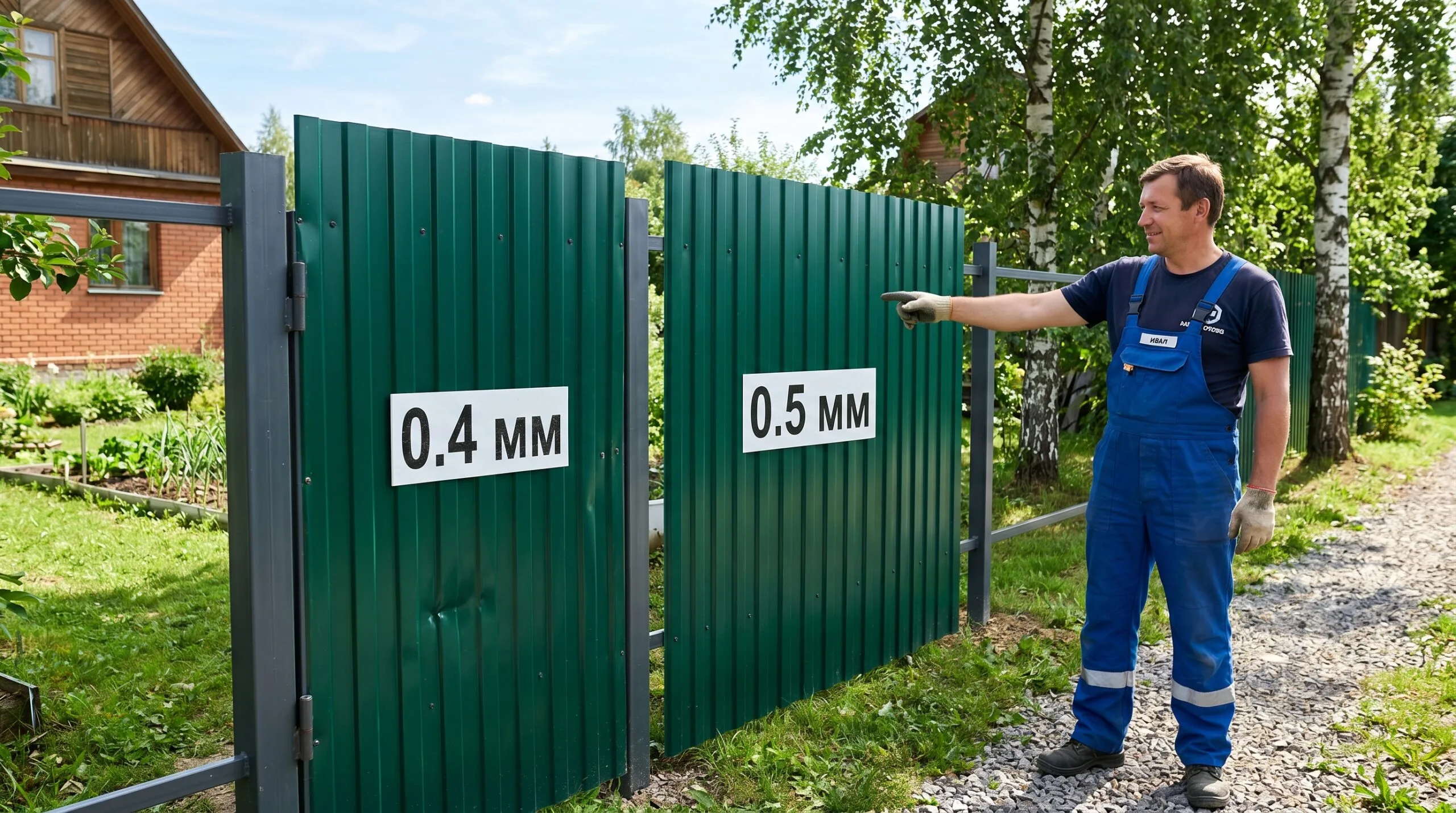 Толщина металла профлиста для забора: 0.4 или 0.5 мм