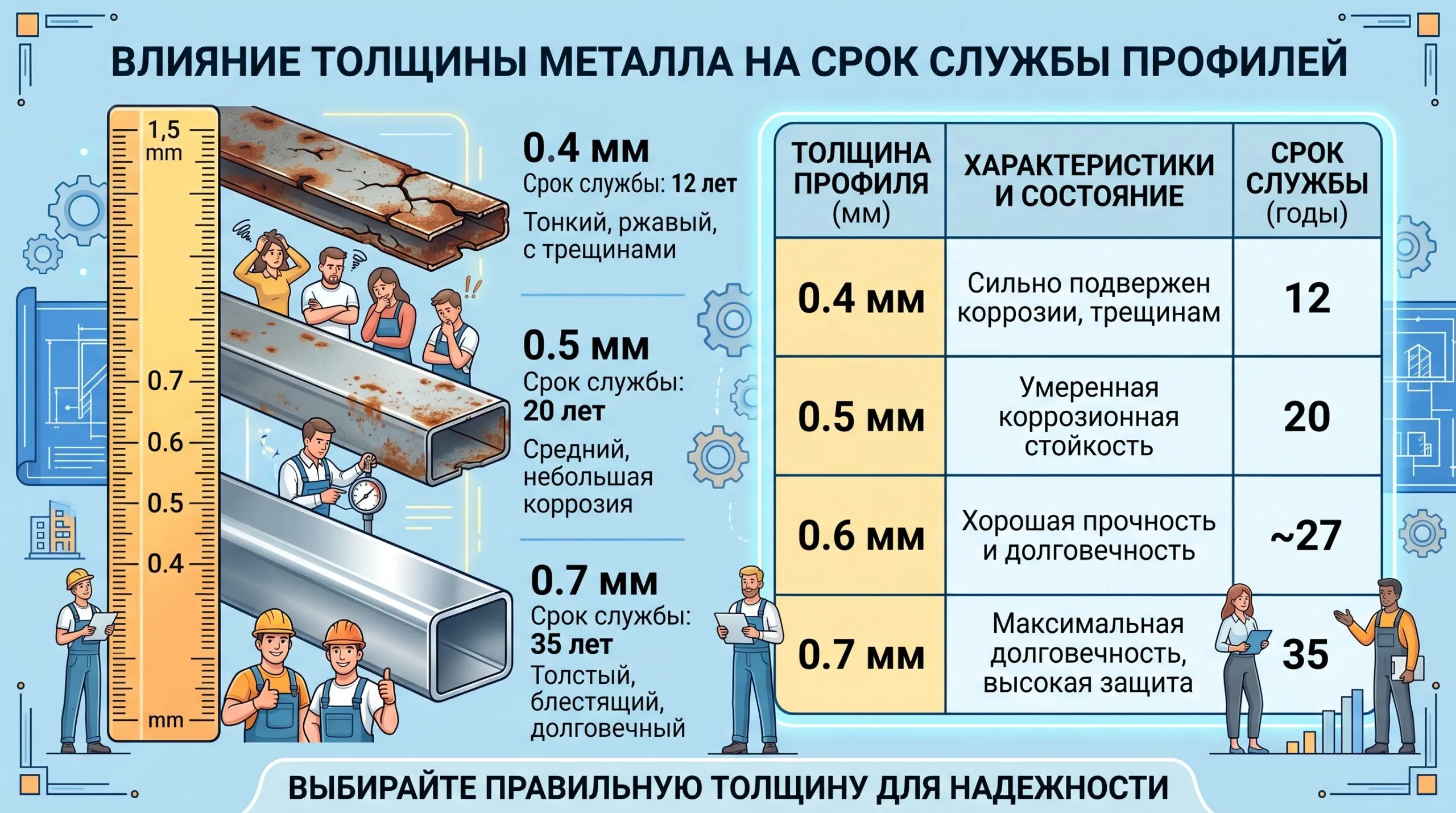 Как толщина металла влияет на срок службы забора