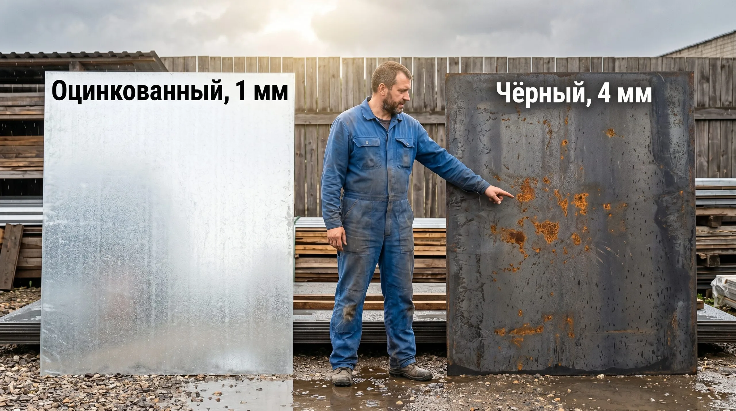 Тонкий оцинкованный или толстый чёрный металл: что дольше стоит?