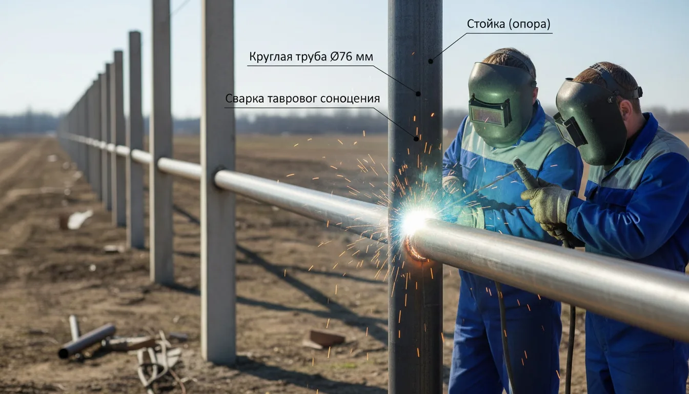 Забор из круглой трубы: конструкция и сварка