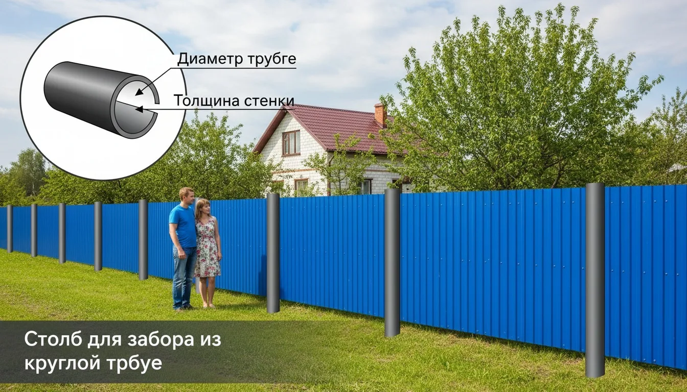 Столбы для забора из круглой трубы: диаметр и толщина