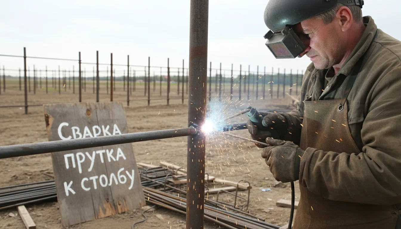 Забор из прутка круглого: как варить к столбам