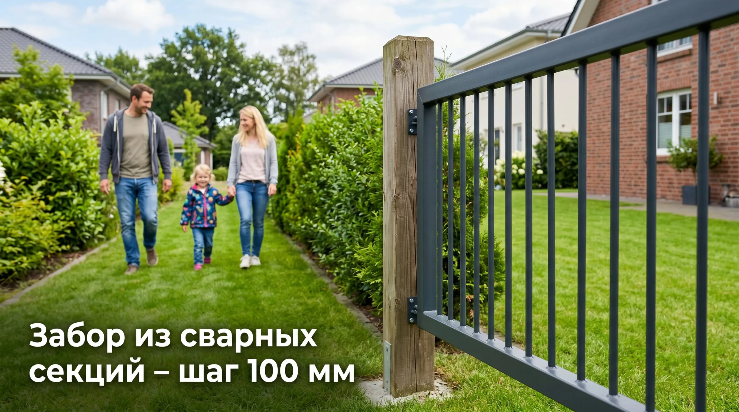 Забор из сварных секций: шаг между прутьями