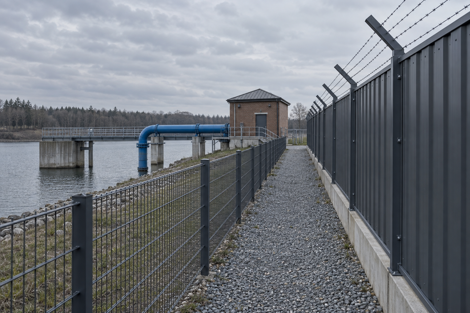 Ограждение площадки водозабора в первом поясе зоны санитарной охраны
